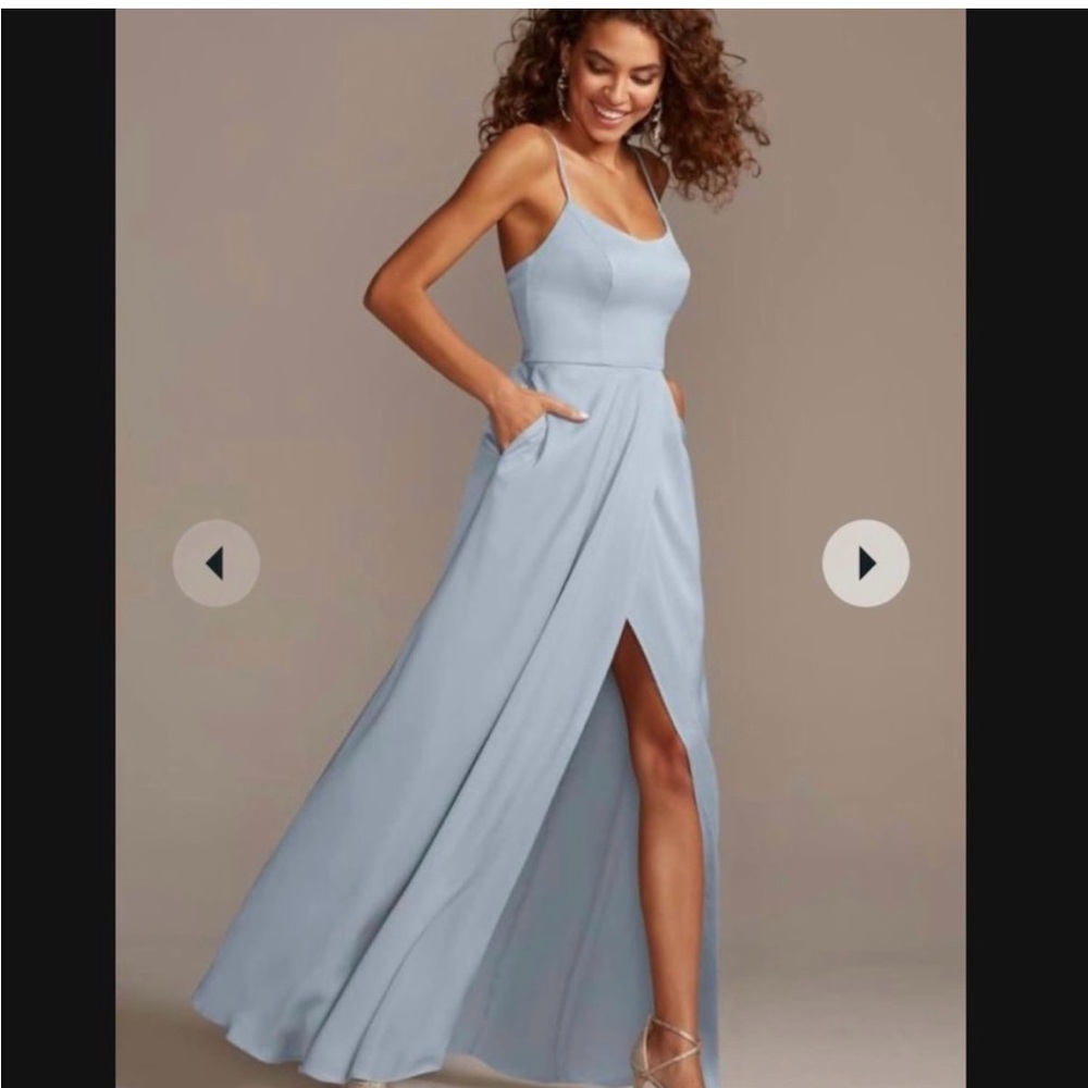David’s Bridal Dusty Blue Bridesmaid 2